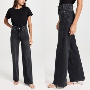 PAIGE SASHA High Rise Wide Leg Black Wash Super Soft Size 29
